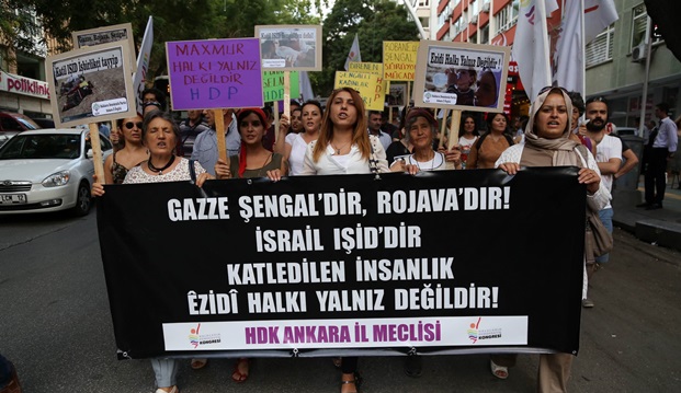 HDK, Şengal katliamını protesto etti