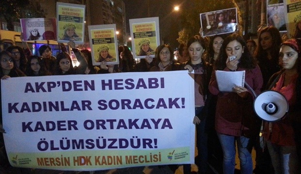 Mersin HDK Kadın Meclisi, Kader Ortakaya'nın vurularak katledilmesini kınadı